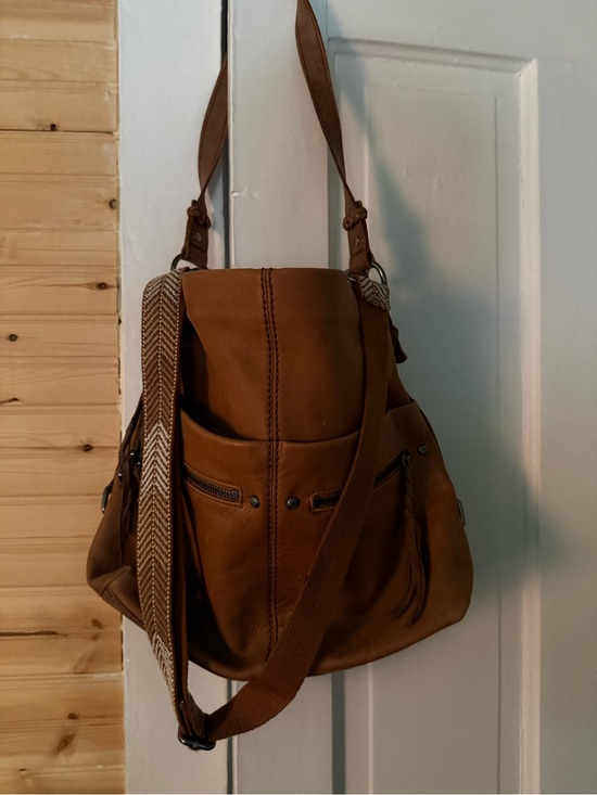The Sak Handbags - Women's Brown Leather-Style Multi-Pocket Shoulder Bag